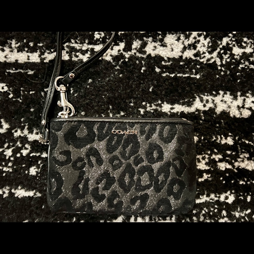 Velvet Leopard Coach Wristlet